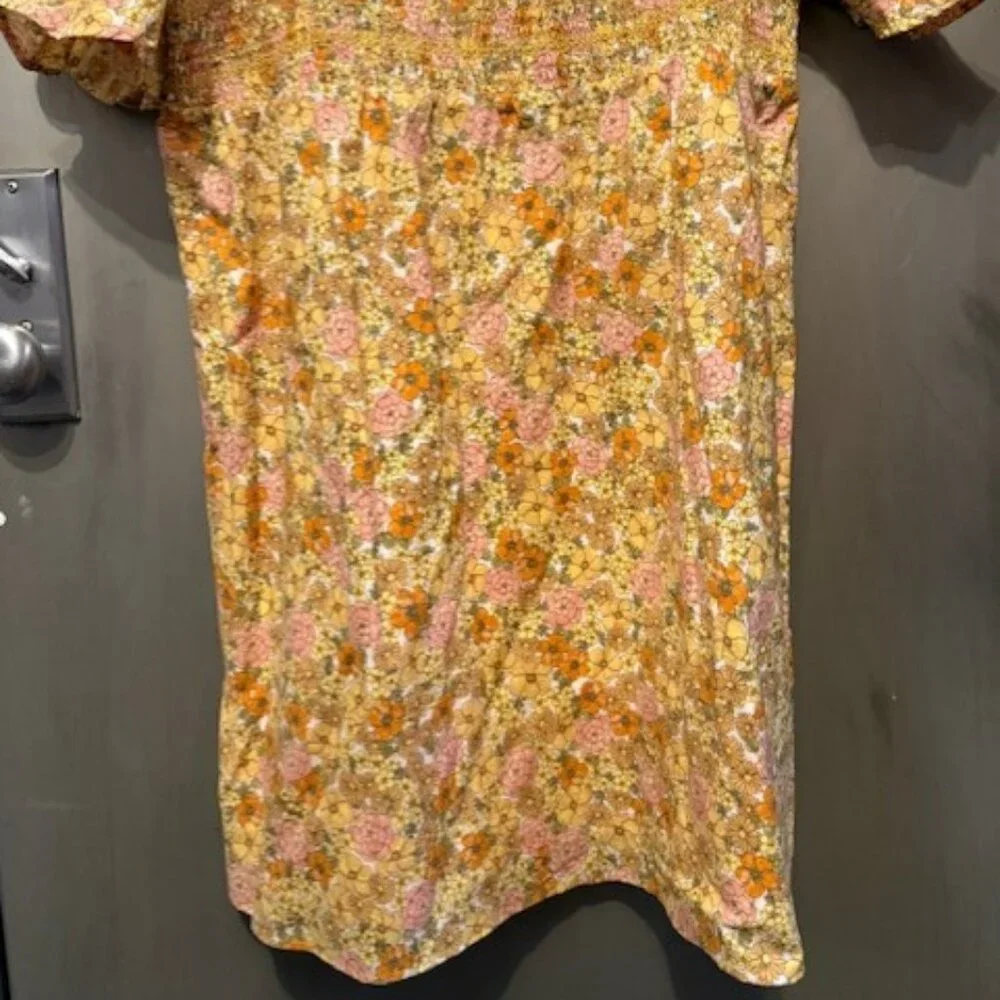 Retro & Other Stories cotton floral printed smock mini dress in multi - Picture 10 of 16